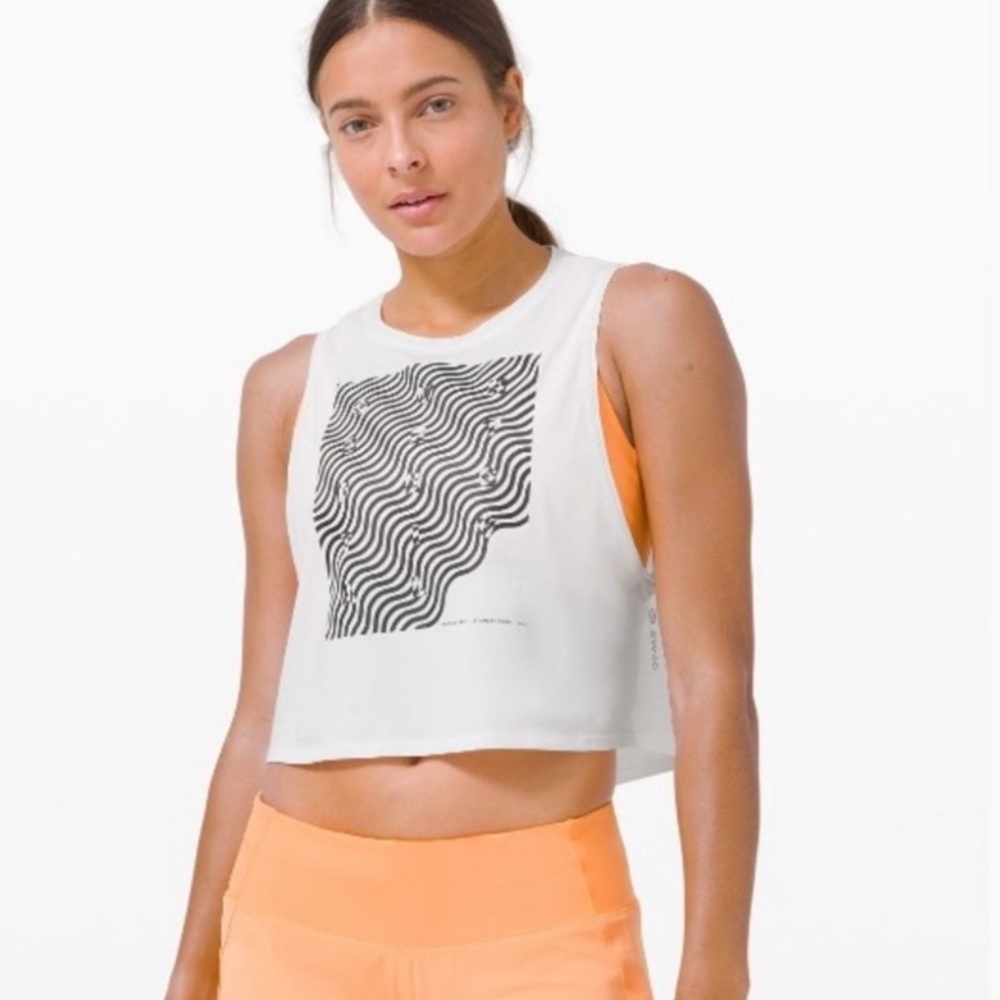 Lululemon Cut Back Crop Tank Seawheeze size 8